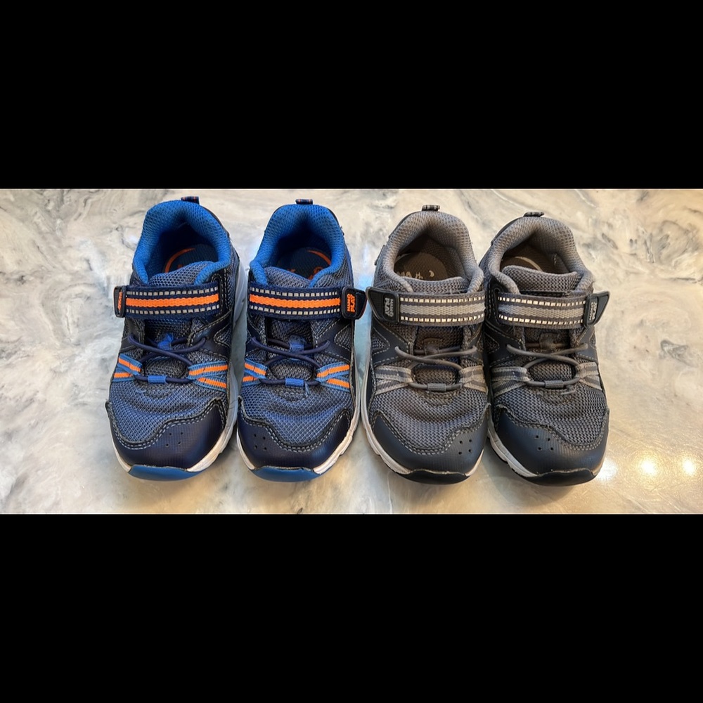 Stride Rite M2P Toddler Sneakers sz 8.5, 1 gray, 1 blue,$15 each